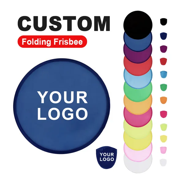 Ventaglio frisbee personalizzato, nylon rotondo, custodia tascabile
